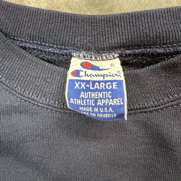 Vintage Central Michigan Mens Sweatshirt 2XL Blue Crewneck Pullover CMU Champion - Picture 3 of 8